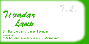 tivadar lamp business card